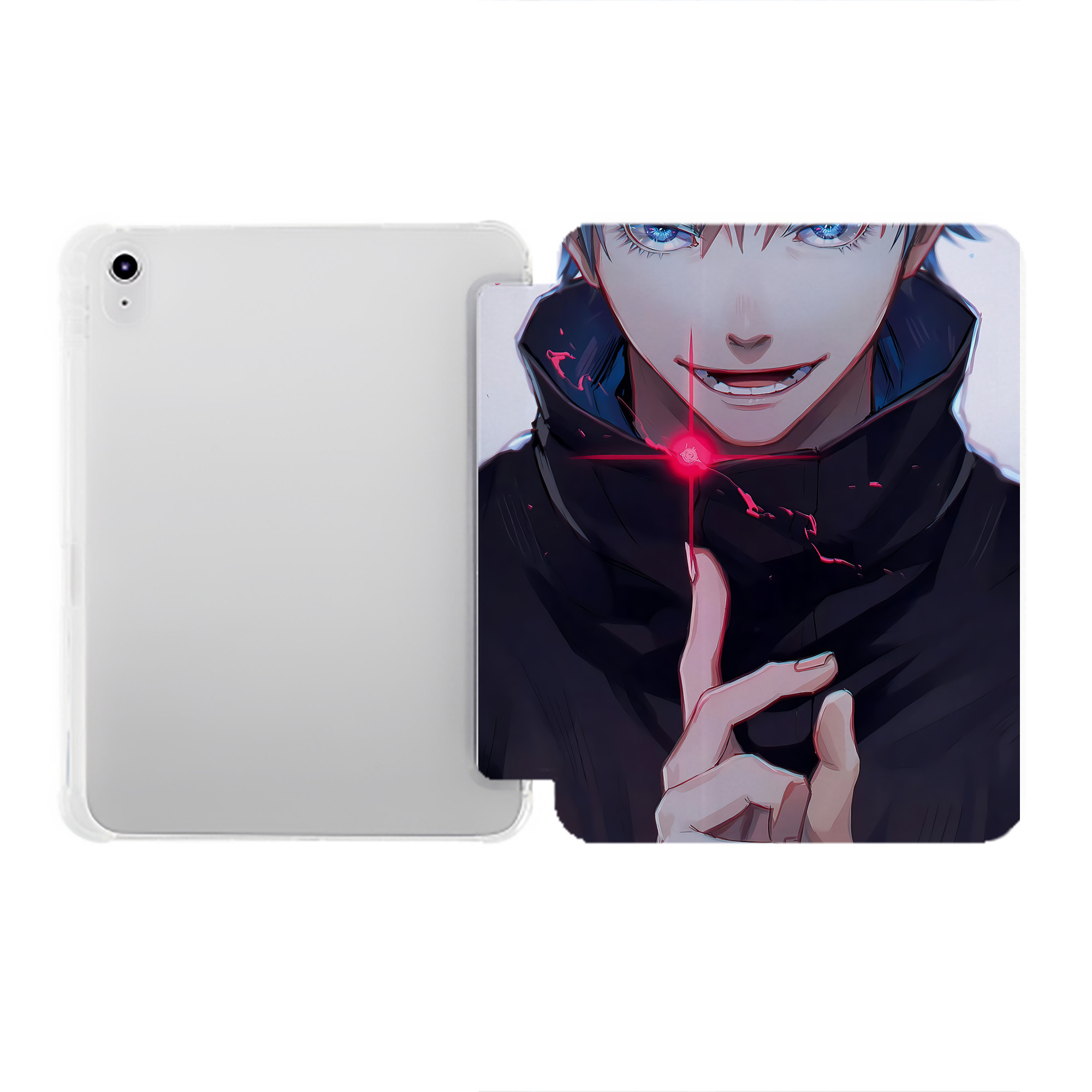 （画像用） 呪術廻戦 Jujutsu Kaisen IPad ケース ペン収納付き 三つ折りスタンド PUレザー×シリコン 対応機種9.5/10.5/10.9インチ